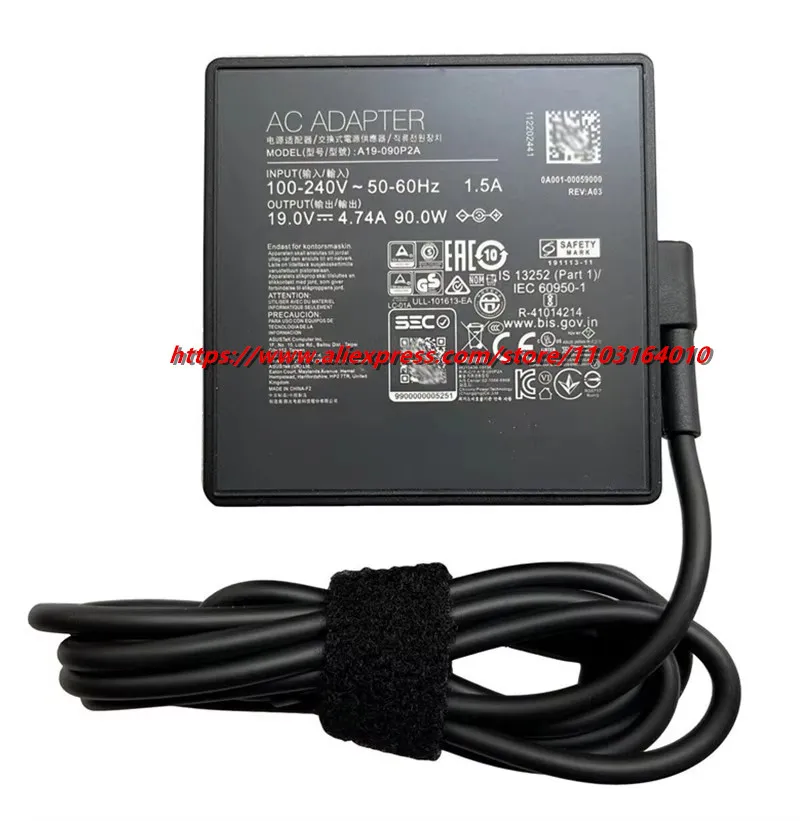 Oryginalna ładowarka sieciowa do zasilacza laptopa ASUS 19V 4.74A 90W 5.5x2.5mm ADP-90LE B