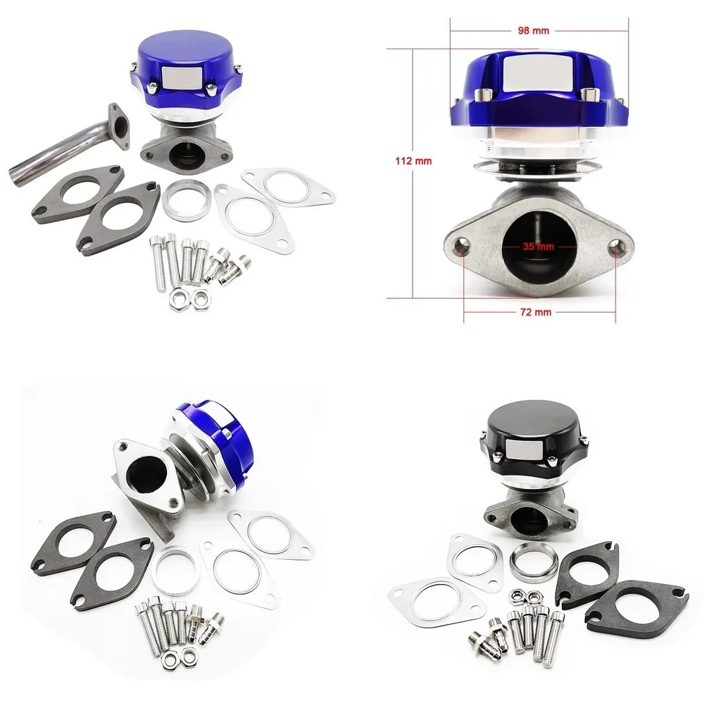 38mm Adjustable 2-Bolt External Turbine Exhaust Gate with 38mm Elbow Adapter, Universal Wastegate Kit for Turbo Systems