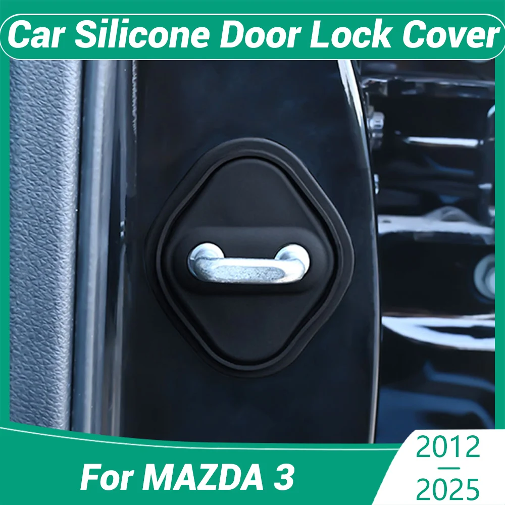 

For MAZDA 3 2012-2025 Car Decorat Protecte Door Lock Cover Decoration Accessories Silicone Mute Damping Cushion