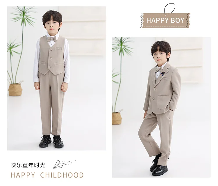 Anzug-Set für Jungen, Kinder-Blazer-Outfit, Blumenjungen-Hochzeitsanzug, Kostüm für Klavierauftritte bei Geburtstagsfeiern und formellen Anlässen – Detail 16