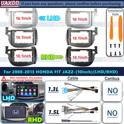 For Honda 2008-2013 Fit Jazz car dvd radio Android fascia multimedia MP5 video Audio stereo 10.1inch panel frame cables Harness