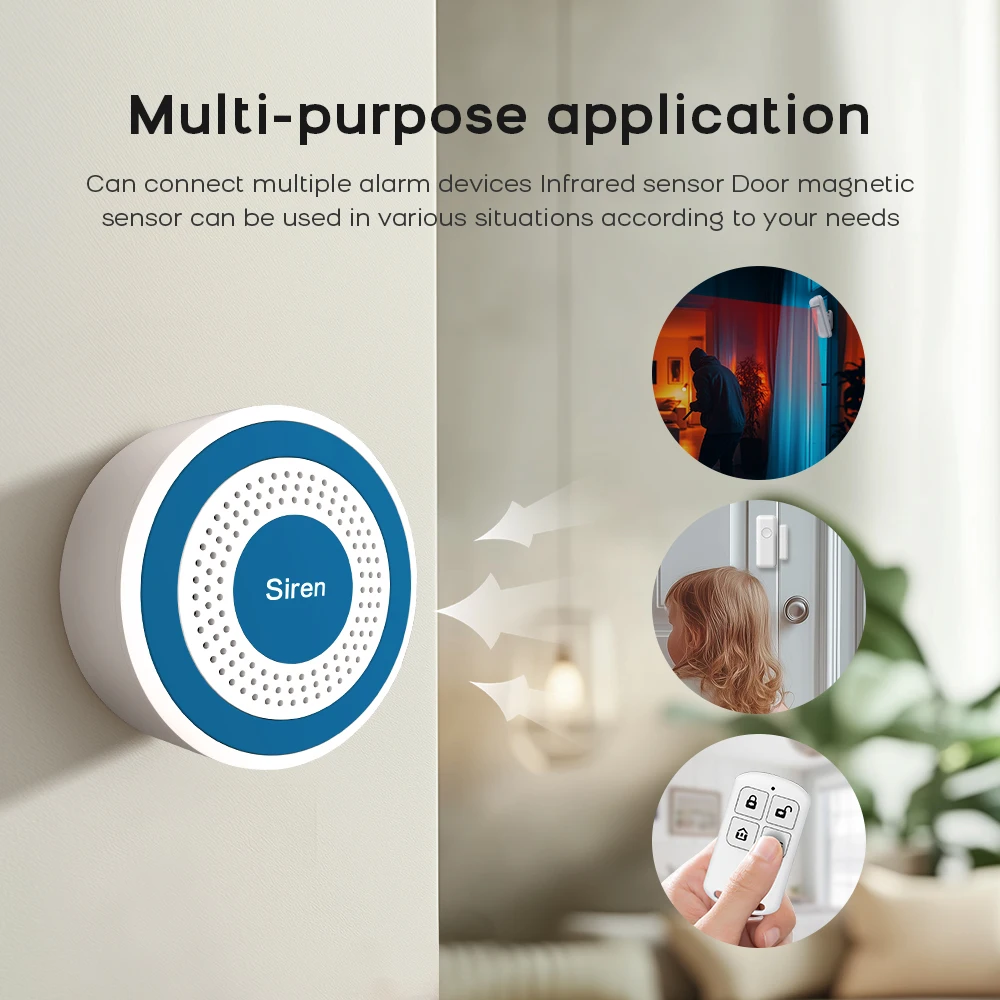 PGST WiFi Alexa Tuya Smart Life Home Alarm Security System Kit أتمتة المنزل إنذار الأمن حماية مستشعر حركة الباب