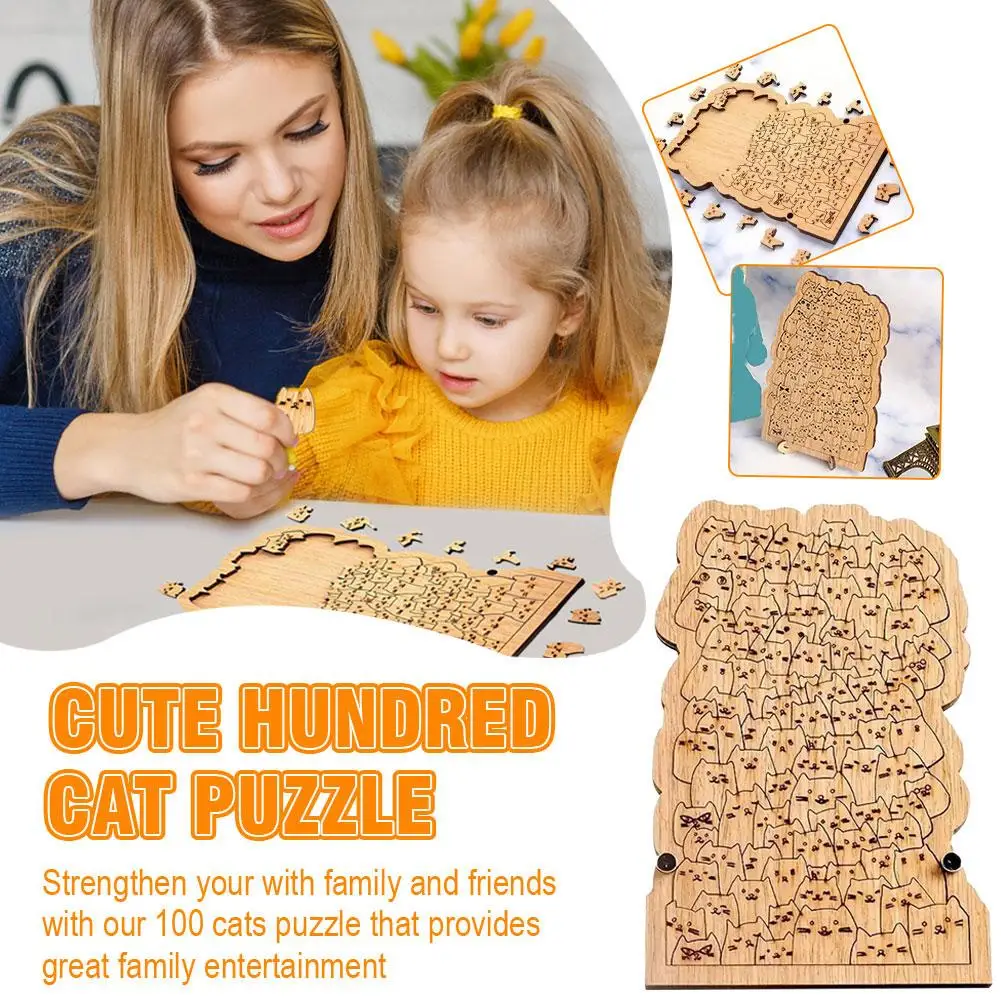

Cute Hundred Wooden Jigsaw Puzzle Eduional Toy For Adults And Kids, Unique Challenging Fun Game Gift For Lovers G8l7