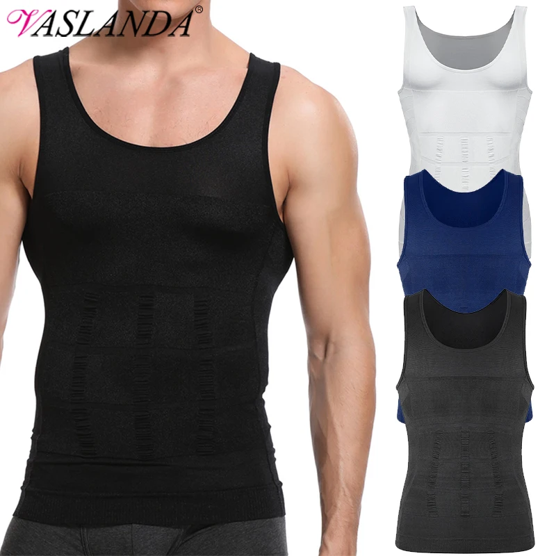 Men Slimming Body Shapewear Vest Shirt Compression Abdomen Tummy Belly Control Slimming Waist Cincher Underwear Sports Vest