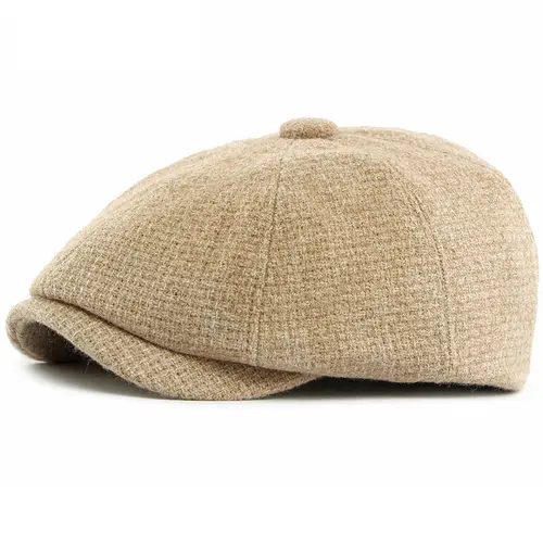 HT5032 Beret Cap New Spring Autumn Winter Men Women Cap Artist Painter Wool Beret Hat Male Female Adjustable Octagonal Beret Cap - Image 7