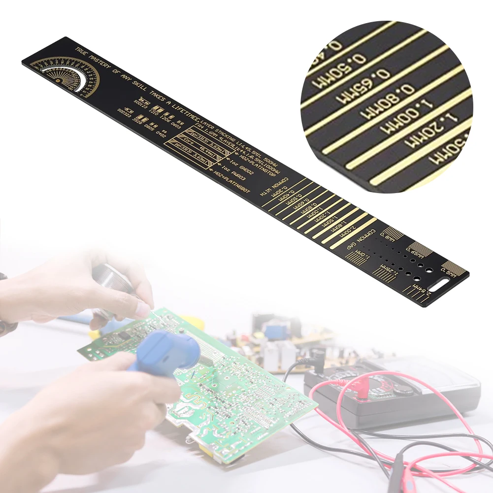 15cm 20cm 25cm PCB Ruler Measuring Tool R-4 Gold Plated PCB Ruler Resistor Capacitor Chip IC SMD Diode Transistor