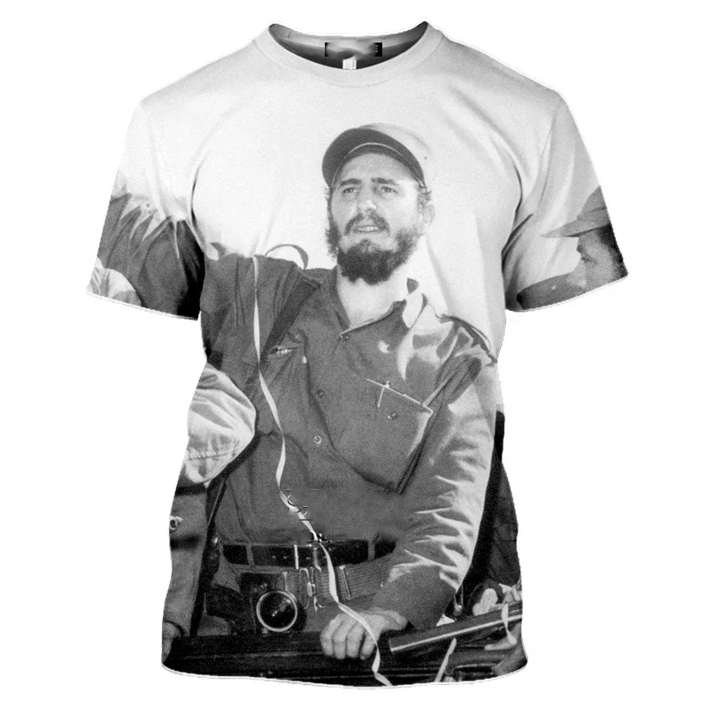 Cuba Fidel Castro Che Guevara Men\'s T-shirt 3D Print Women Summer Short Sleeve O-neck Casual Harajuku Hip Hop Shirt Tees