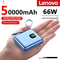 Lenovo 50000mAh Mini Power Bank Portable Charger Digital Power display Powerbank External Battery For IPhone Xiaomi Samsung New