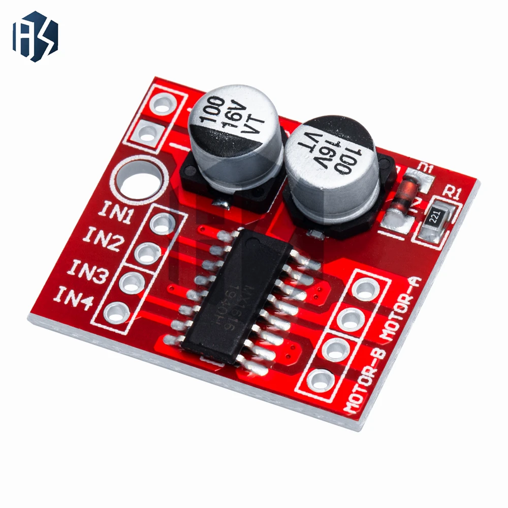 โมดูลไดรเวอร์มอเตอร์ Dual H-Bridge L298N – ควบคุมความเร็ว PWM, ฟังก์ชันถอยหลัง (รองรับ DC/Stepper)