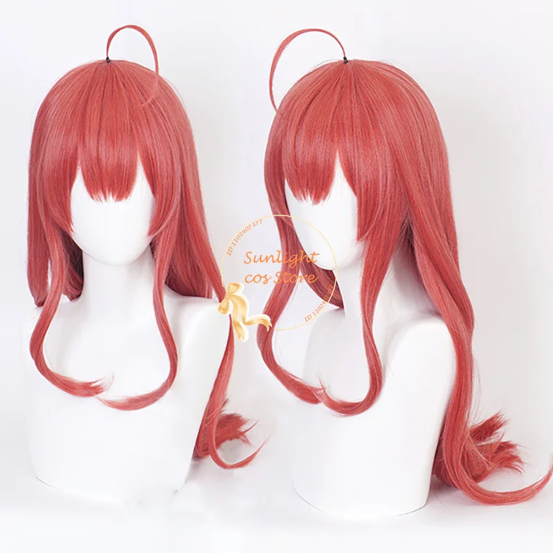 Perruque Cosplay Anime COS pour Femme, Perruques Nakano Itsuki, Cheveux Synthétiques Degré, Long et Cruly, Rouge