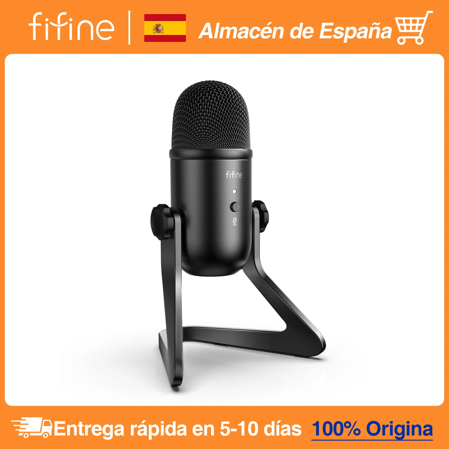 FIFINE-Micrófono USB profesional para PC, amplificador con salida de auriculares, control de volumen, para grabación/streaming/jugar, K678