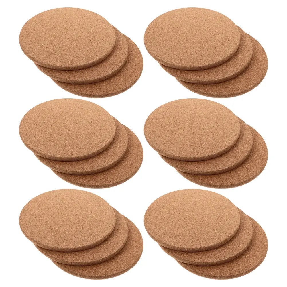 

20Pcs Round Cork Coasters Heat Resistant Natural Material Kitchen Hot Plate Mats Pot Placemats for Table
