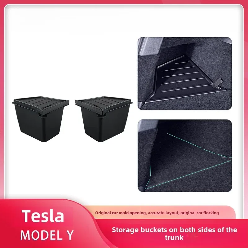 Suitable for Tesla Model 3 Huan new version Model Y trunk side storage box storage accessories in stock