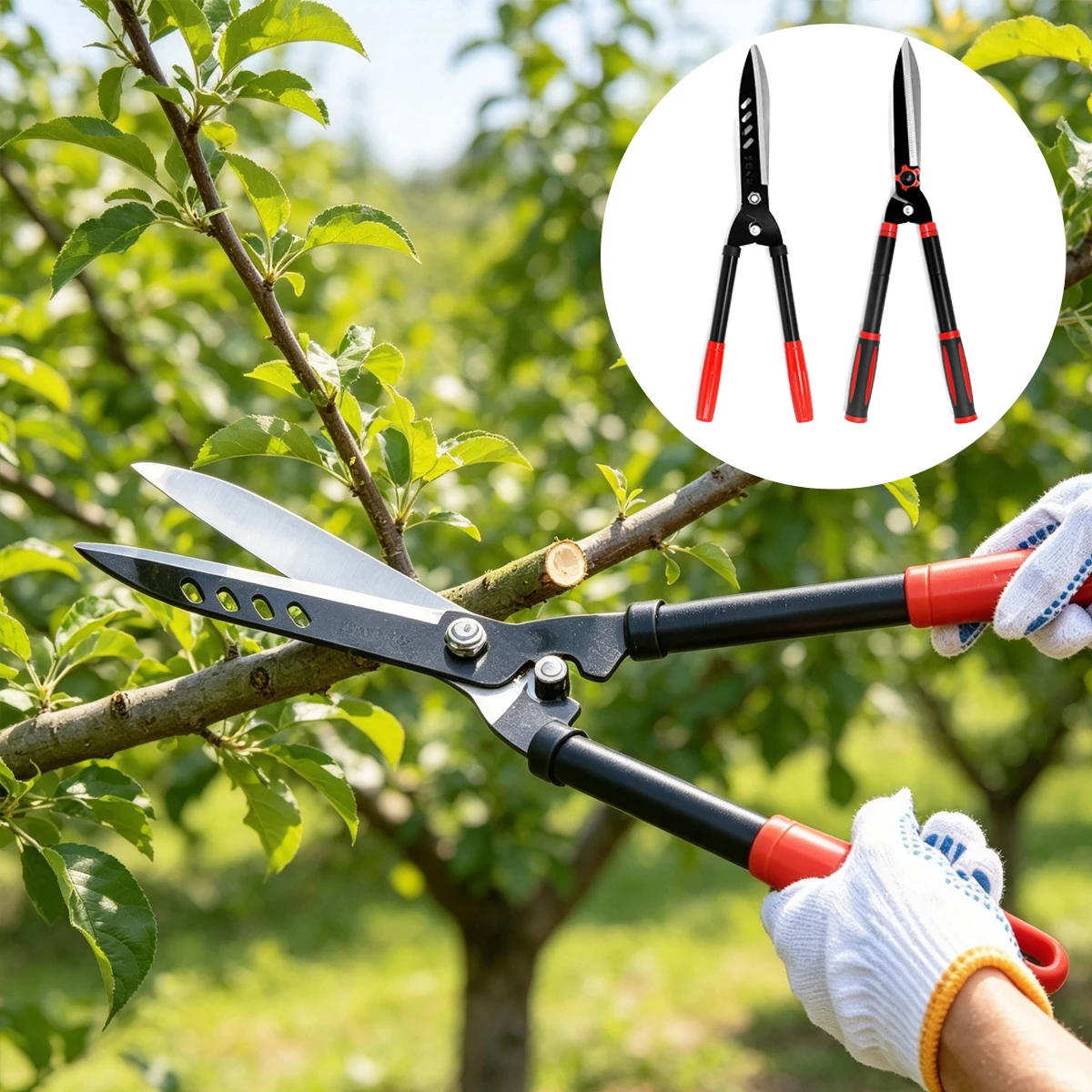Langstielige Gartenschere für die Gartenpflege, Grasschere, Gartenschere, Astschere, Astzerkleinerer, Stange für Gartenschere