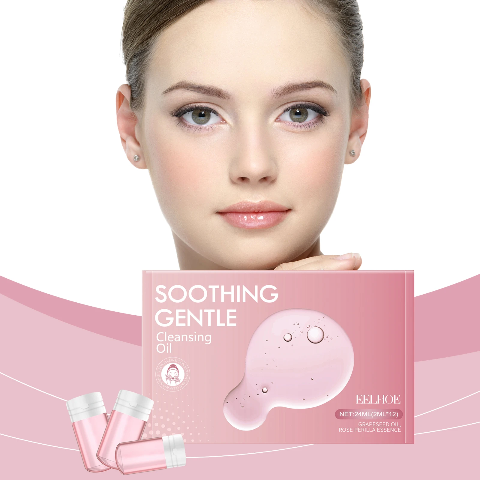 El aceite desmaquillante suave calma suavemente el rostro, los ojos y los labios se puede utilizar, transparente y no apretado, una nueva opción para quitar el maquillaje.