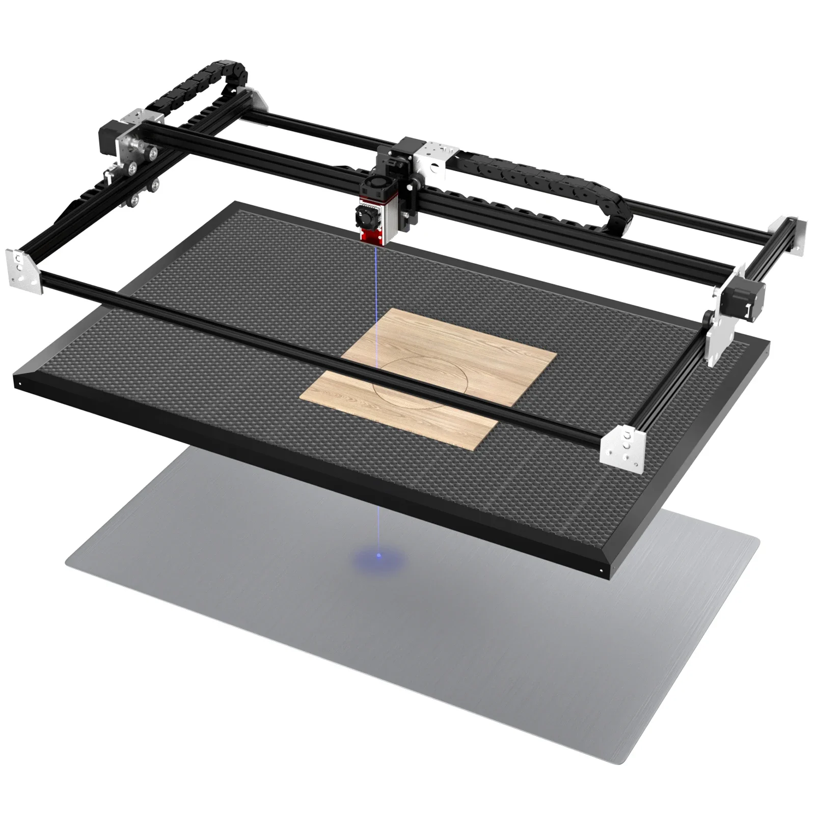 NEJE-Machine de Gravure et de Découpe Laser à Diodes CO2, Table de Panneau en Nid d'Abeille CNC, Instrument de Coupe de Nettoyage de Lit, 530x850mm