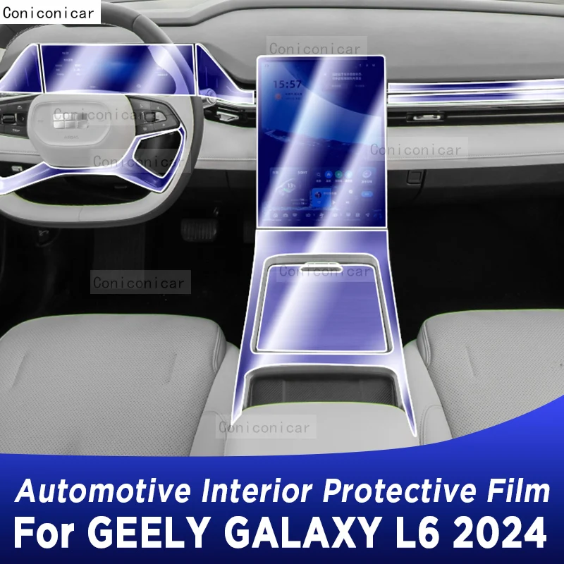 

For GEELY GALAXY L6 2024 Gearbox Panel Dashboard Navigation Automotive Interior Protective Film TPU Anti-Scratch Sticker