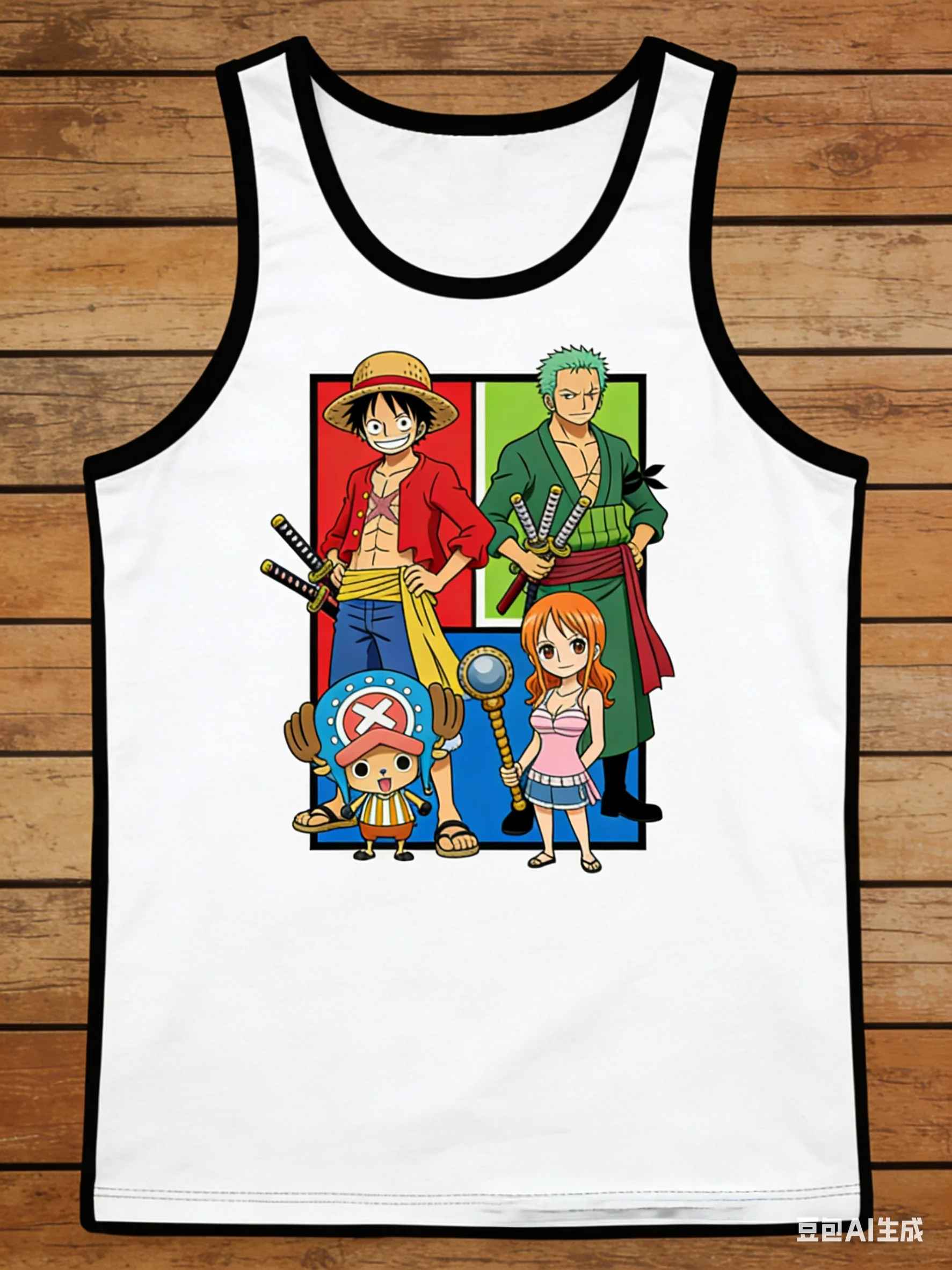 

One Piece Collaboration Tank T-Shirt Summer Loose Versatile Anime Print Top