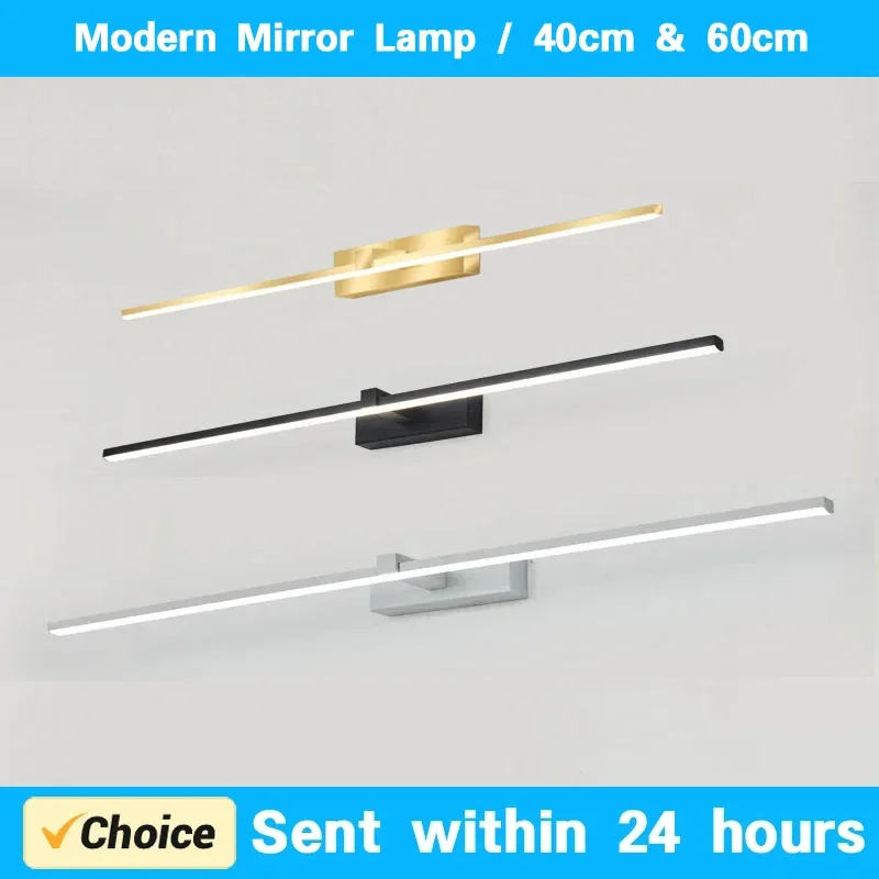 Moderne LED-wandlamp ijzeren lamp aluminium wandkandelaar voor badkamerspiegel koplamp binnenverlichting armatuur glans make-up licht