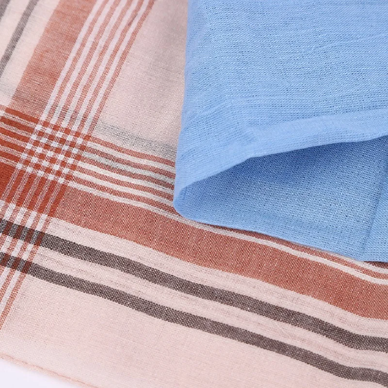 12 قطعة الكلاسيكية مربع منقوشة شريط الرجال المناديل جيب منشفة قطن حفل زفاف الأعمال مناديل غير رسمية وشاح الصدر