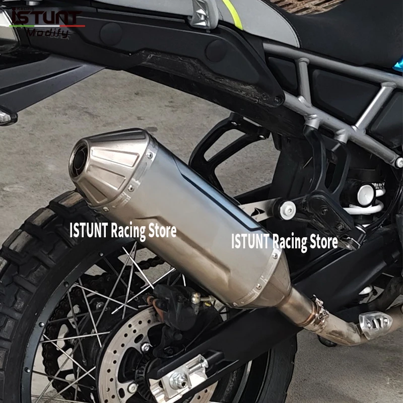 Slip On For CFmoto 450MT 450 MT ADV IBEX 450 Motorcycle Exhaust Systems Mid Link Pipe Tube Escape Moto Muffler With DB Killer