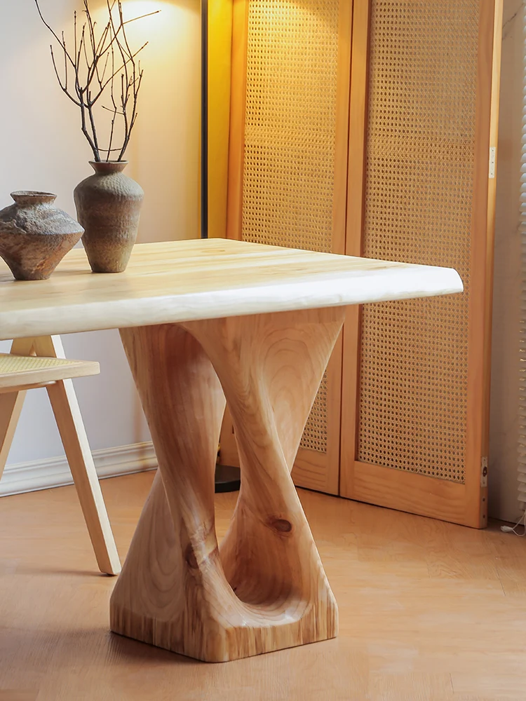 Acrylic solid wood floating dining table, modern simple rectangular office desk