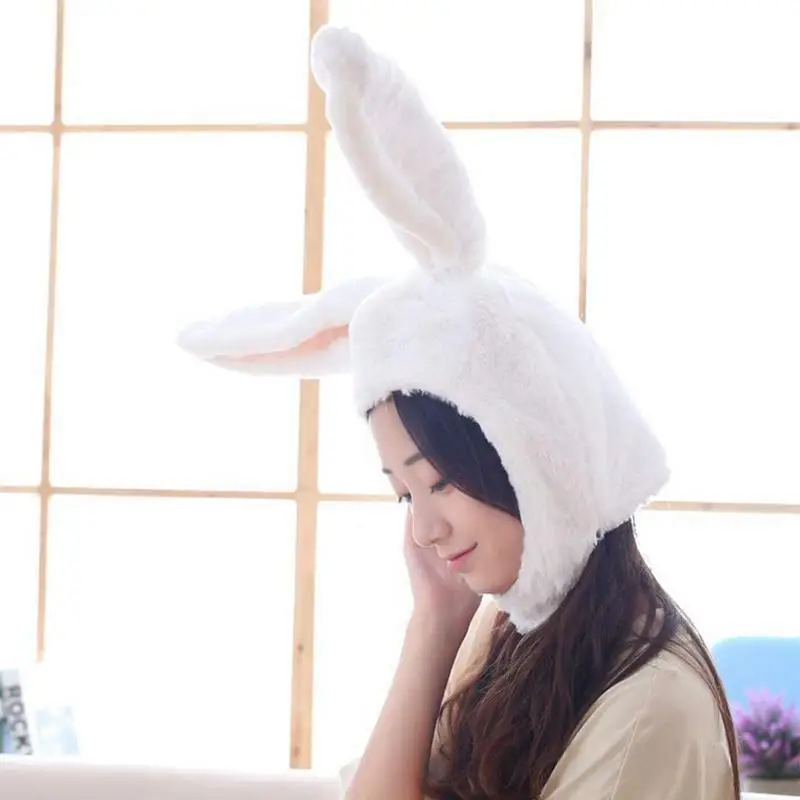 Lange Cap Pluche Konijn Oren Hoed Met Oorkleppen Nieuwe Jaar Party Cosplay Vrouwen Meisjes Bunny Oren Hoed Bunny Hood Hat meisjes Gift