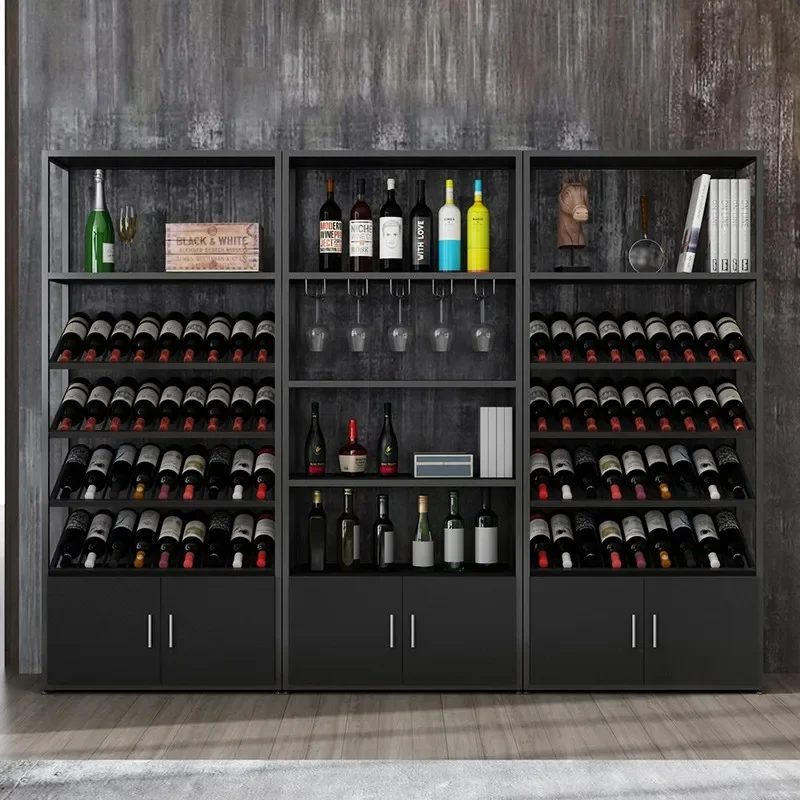 

Storage Cabinet Wine Wall Restaurant Furniture Cellar Whiskey Display Holder Armario Para Vinos Living Room Wooden Modern Patio