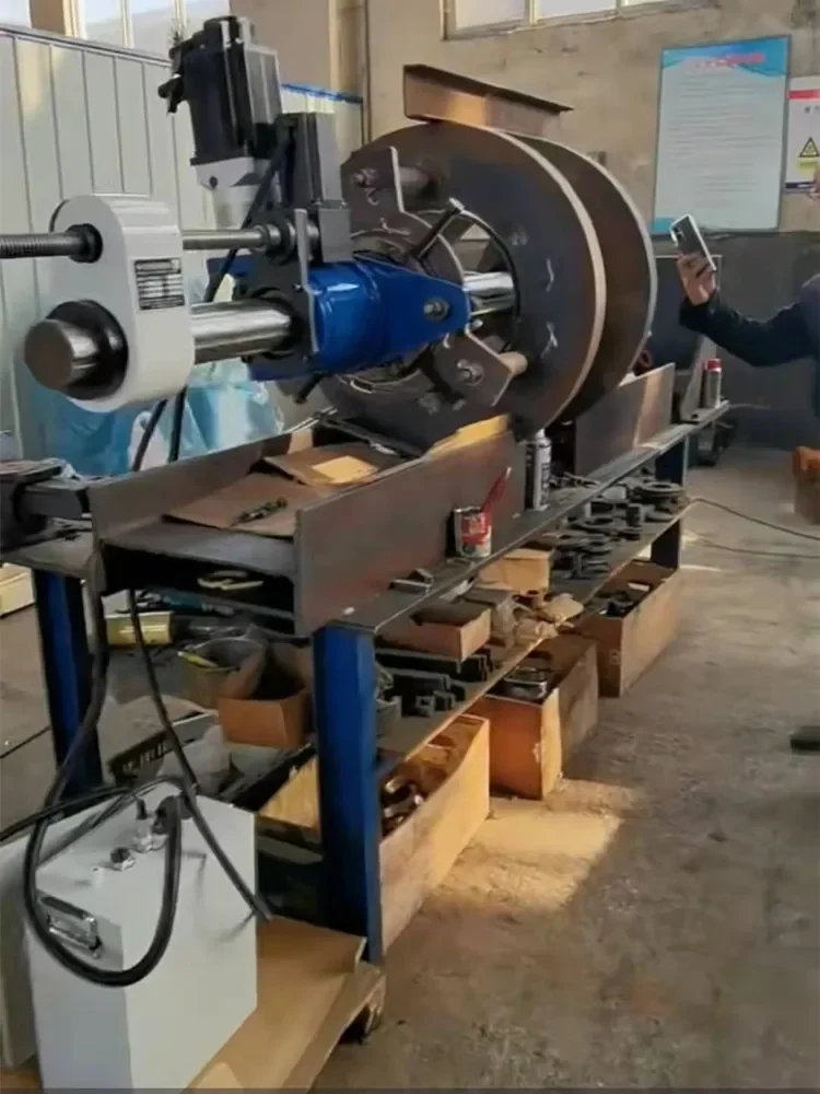 Portable boring machine with integrated boring and welding