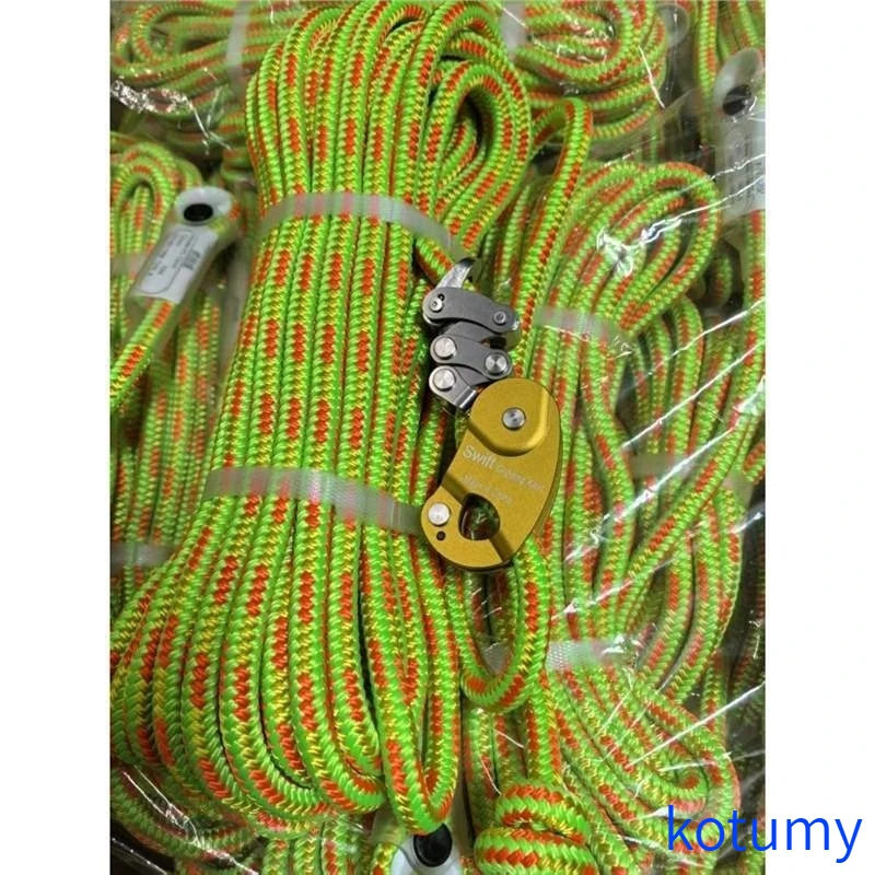 Kotumy 10M Safety Rope Grabber Self Locking Device Tree Climbing Knotting High Altitude Lifting Tool