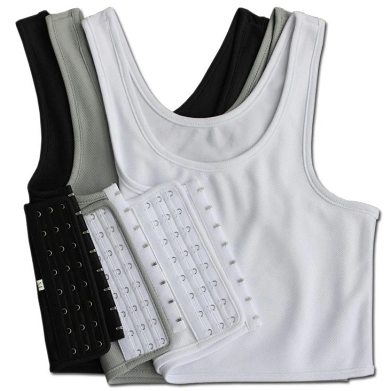 Sport Breathable Buckle Short Chest Breast Binder Vest Tops Chest Binder Underwear Tank Tops Bandage Breathable Side Hook