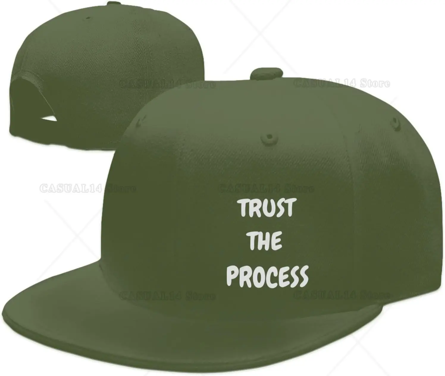 

The Process Hats for Men Women Adjustable Flat Brim Bill Baseball Cap Trendy Hip Hop Trucker Hat Black