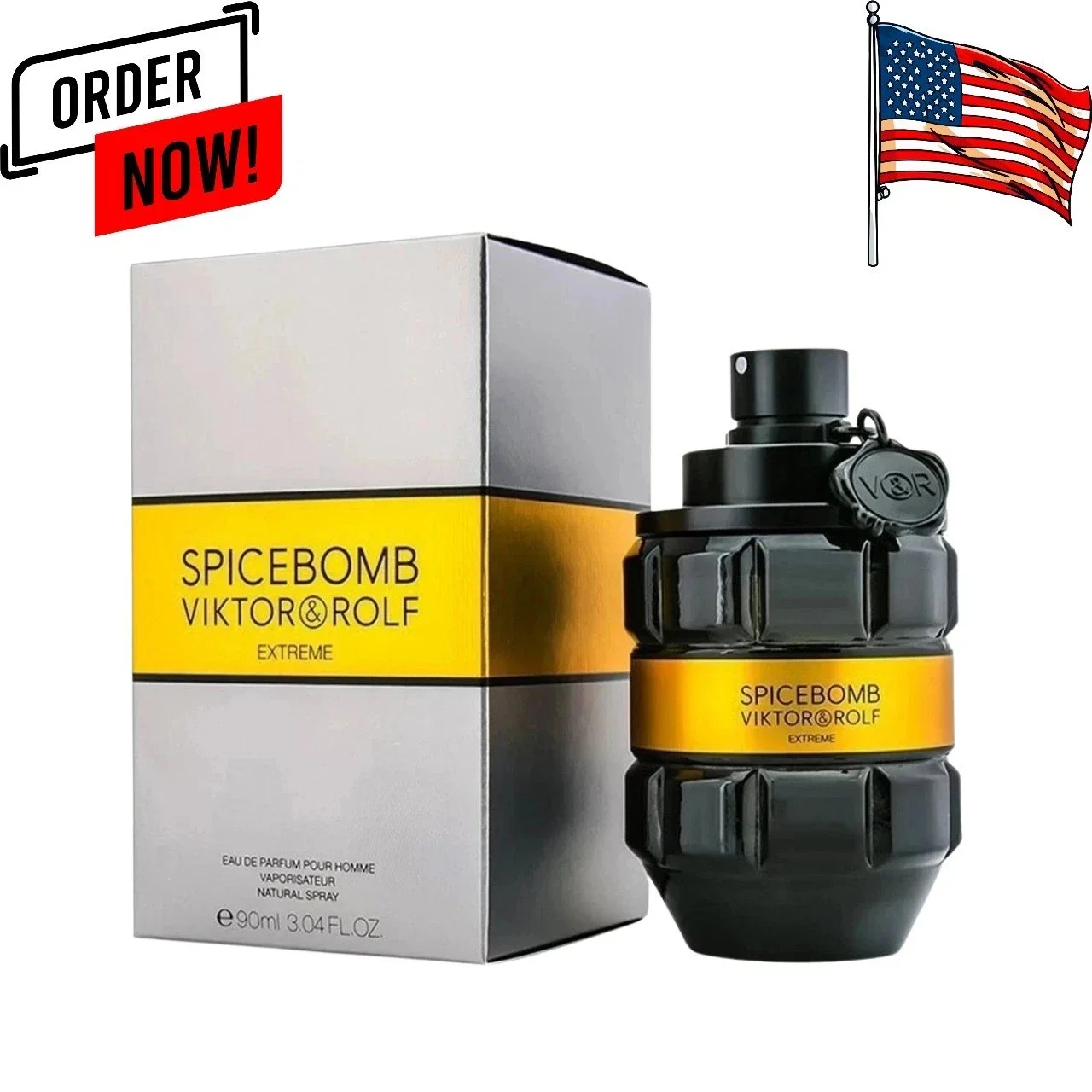 ¡Ú Viktor y Rolf Boom! Perfume para hombre: madera picante mezclada con ámbar y vainilla, 3,4 onzas, fragancia duradera, hombre de alta calidad