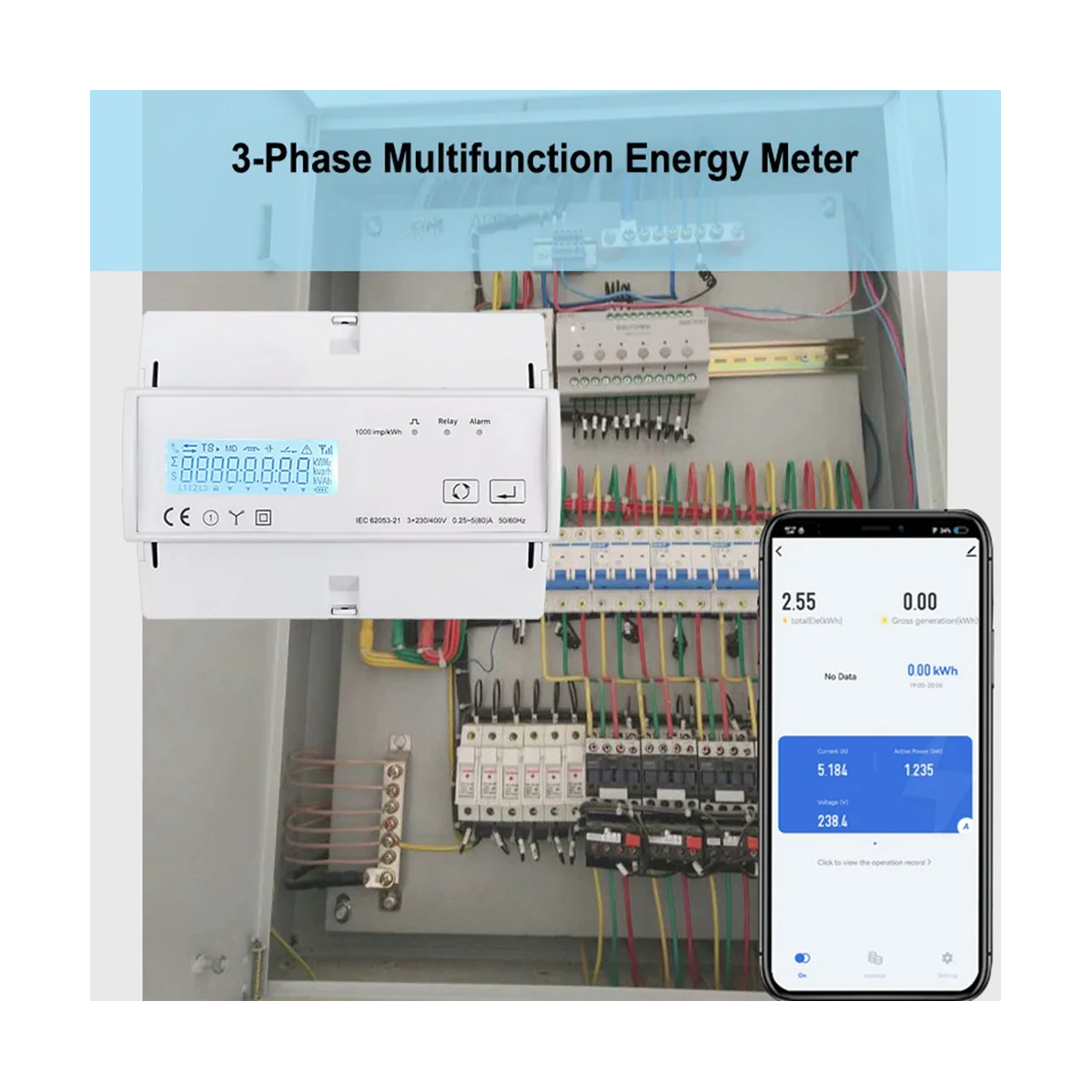 WiFi 3 المرحلة ثنائية الاتجاه الطاقة متر ، كيلوواط ساعة مراقبة الطاقة ، Wattmeter ، تويا App ، التبديل عن بعد ، ON ، OFF 3X110 ، 190 فولت ، 230 ، 400VAC