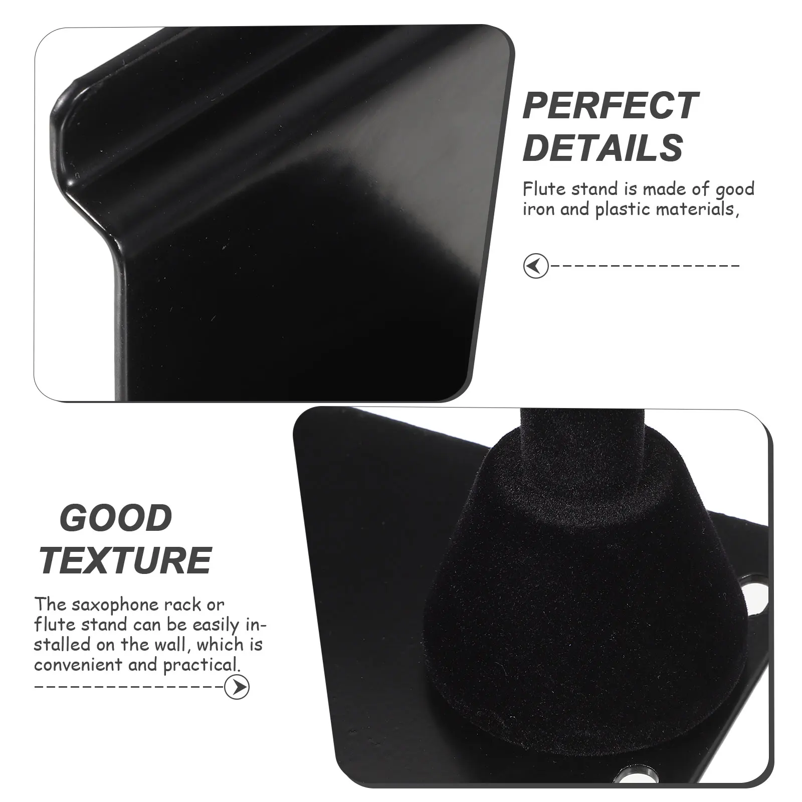 

Saxophone Flute Rack Holder Plastic Black Storage Hanger for Home Music Room Display Flute Holder Wall Mount Bracket