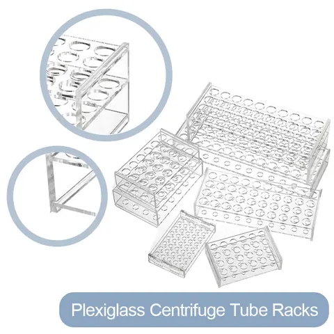 원심 튜브용 플렉시 유리 랙, 아크릴 유리 원심 튜브 스탠드, 1.5ml, 5ml, 7-10ml, 10-15ml, 50ml, 8 홀, 24 홀