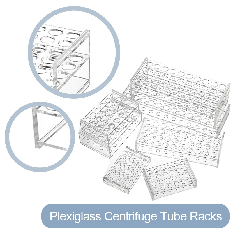 원심 튜브용 플렉시 유리 랙, 아크릴 유리 원심 튜브 스탠드, 1.5ml, 5ml, 7-10ml, 10-15ml, 50ml, 8 홀, 24 홀 