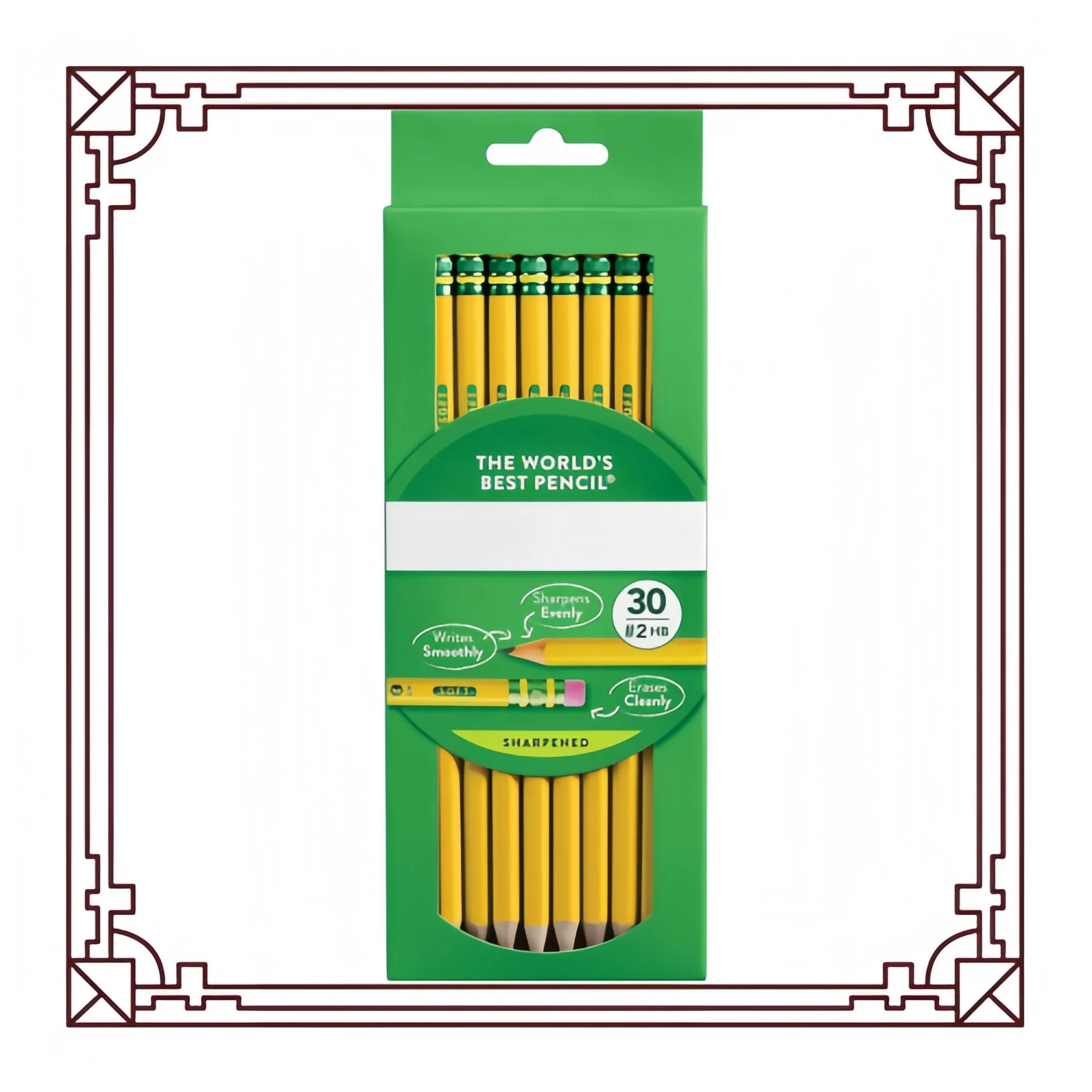 

Pre-sharpened No.2 HB Pencils, 30ct Yellow Soft Tip for School Testing & Office Use