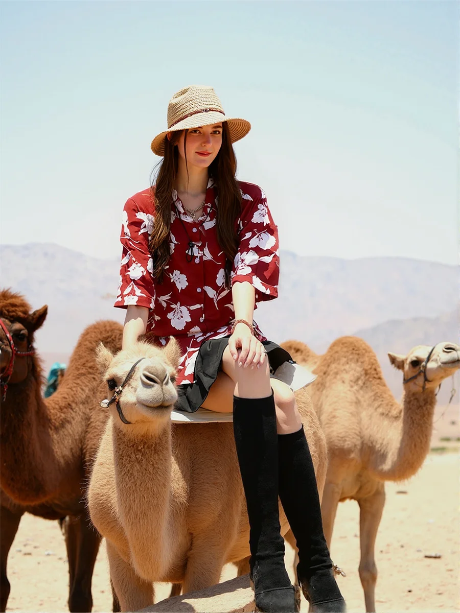 

Блузки для работы, женские хлопковые отложные воротники с цветочным принтом, элегантная женская одежда, тренд 2025, весенний асимметричный пошив, OL