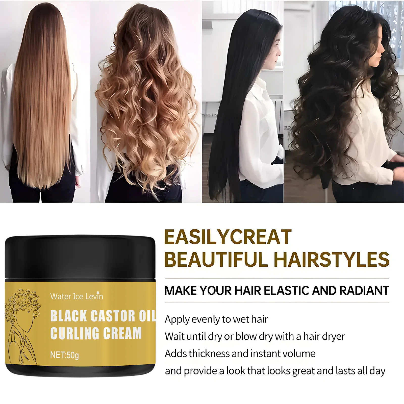 Black Castor Oil Healthy Moisturizes And Defines Curls Suitable For Dry Curly Hair For Both Men And Women,Repair Hair Tangles view 6