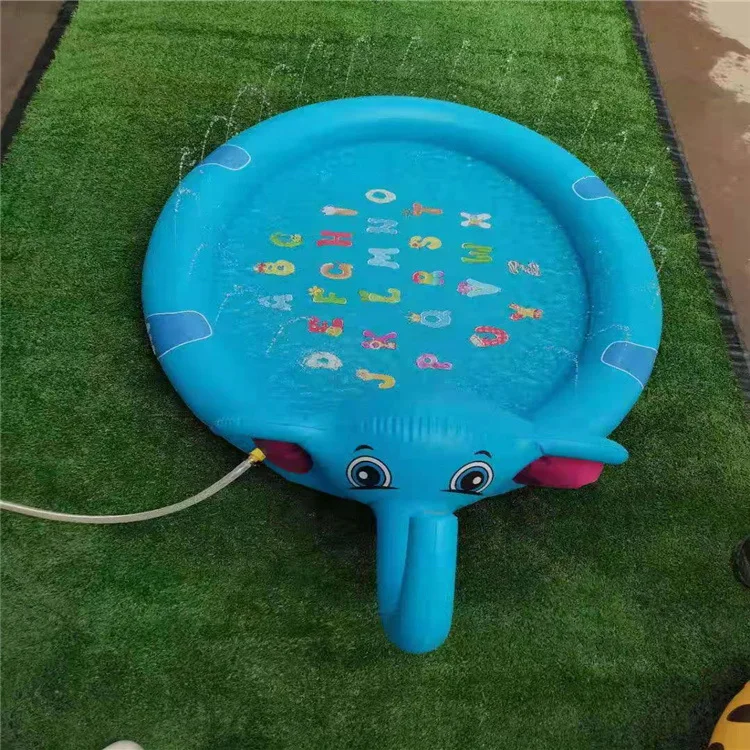 Cartoon Elephant Water Spray Game Mat Outdoor Play Mat Lawn Beach Sea Animal Inflatable Water Spray Kids Sprinkler Play Pad Mat