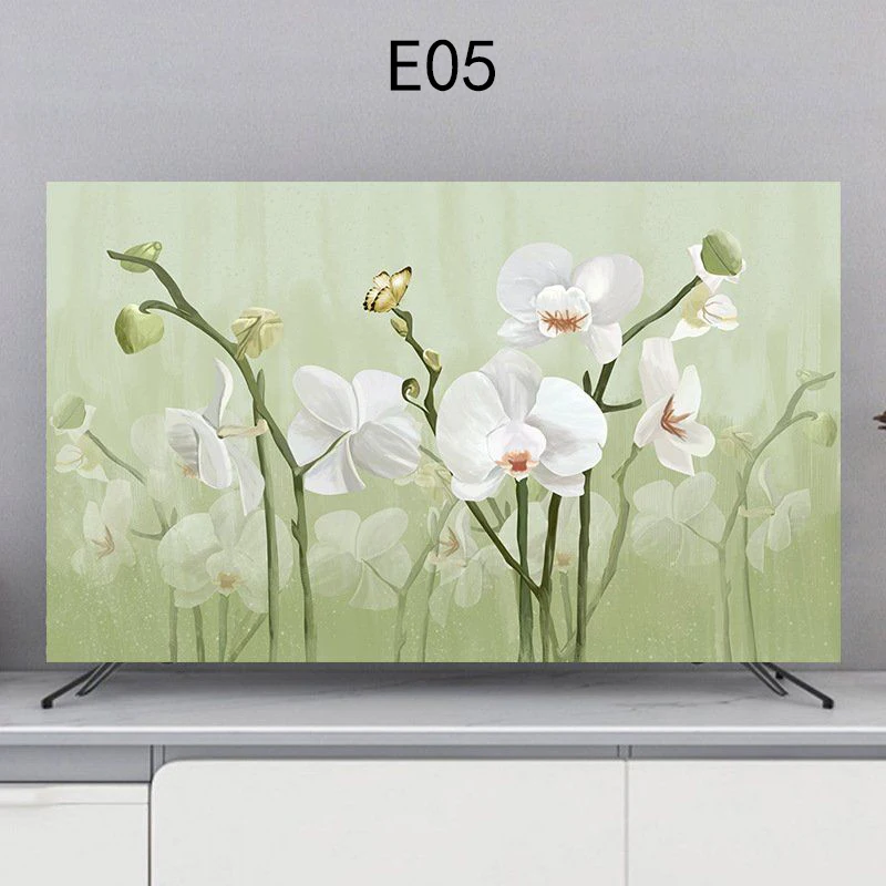  أزياء مطبوعة تمتد التلفزيون تلفاز LCD هود المنزل الحائط التلفزيون حامي الغبار واقية غطاء 32-75 بوصة الأثاث #2