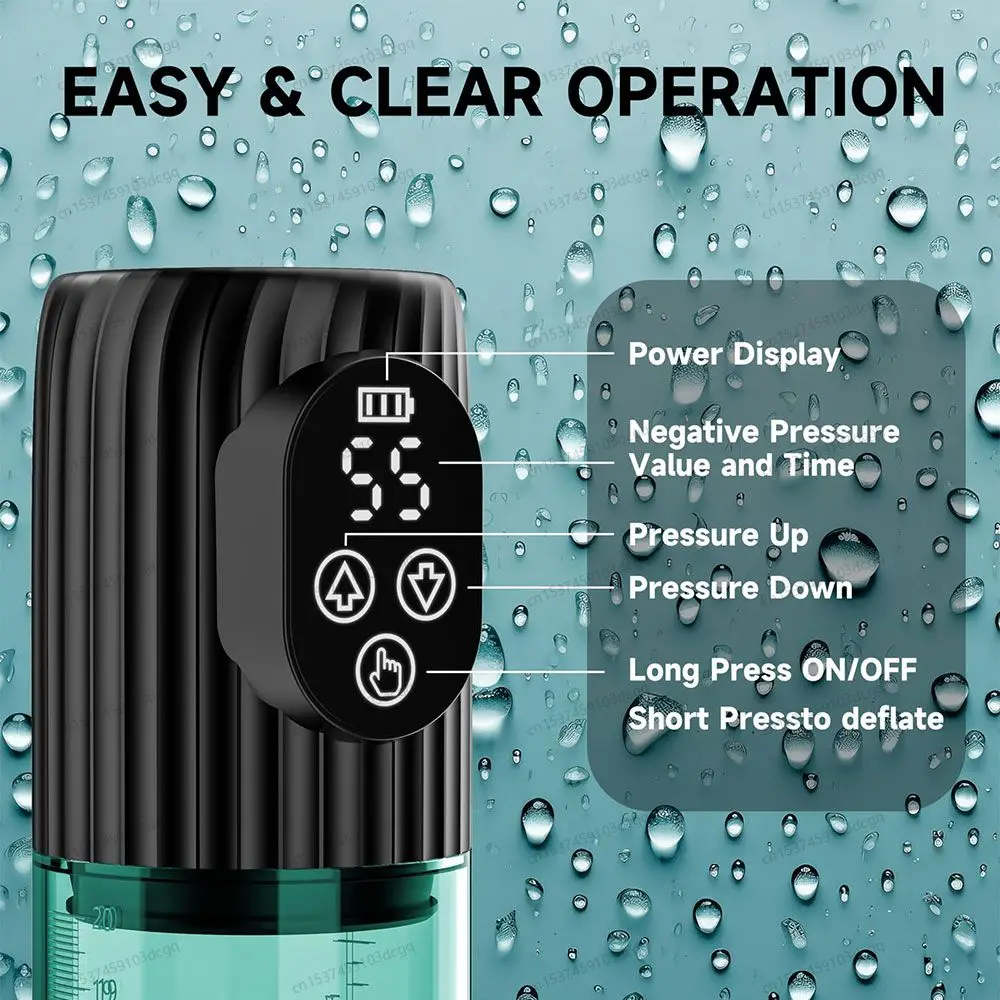 Man Penis Therapy Massage Pump Electric Water Penis Enlarge Vacuum Pump Waterproof Automatic Cock Enlarger Pump Male Sex Toys - Image 6