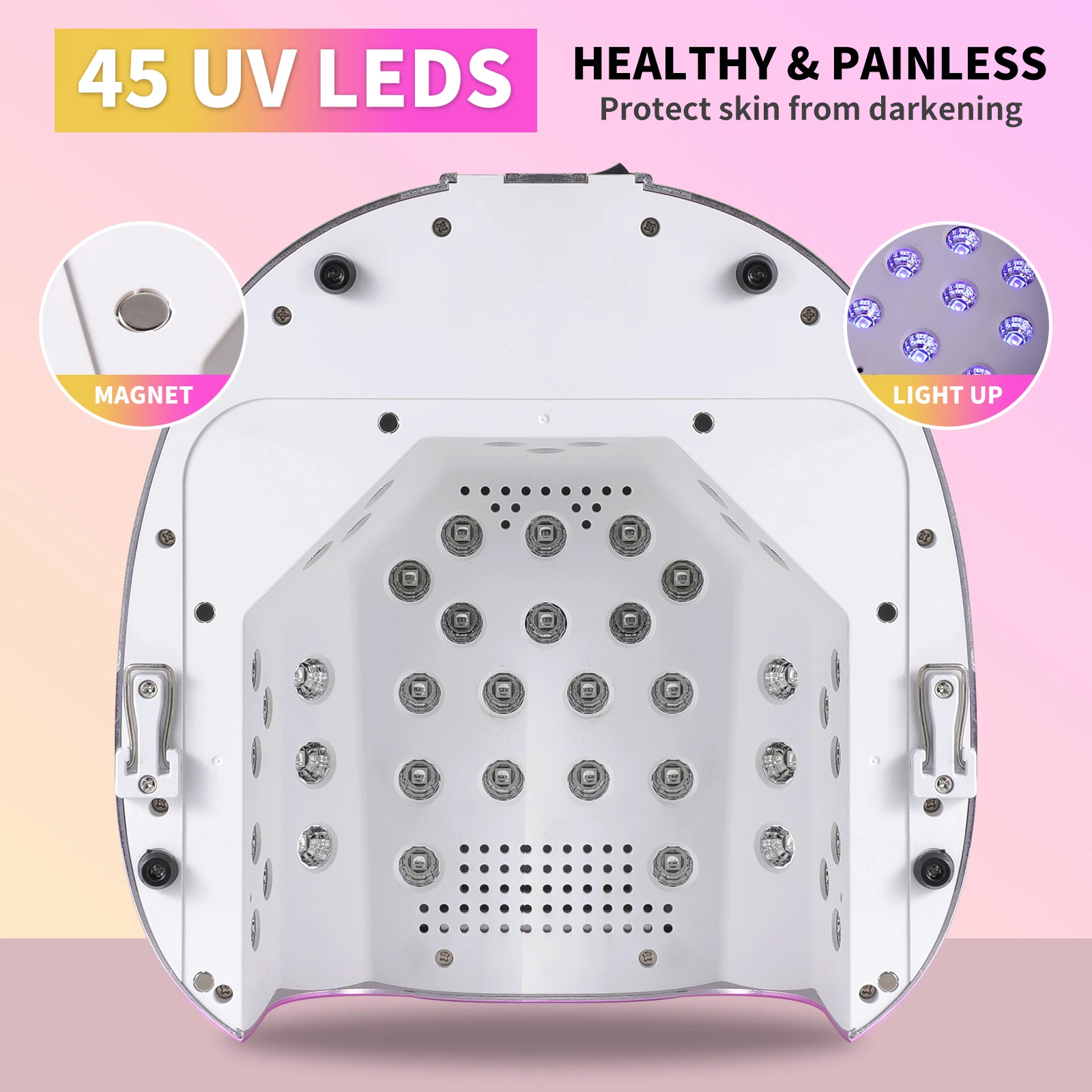 หลอดไฟยูวี LED 45 ดวง สำหรับอบเล็บเจล พร้อมเซ็นเซอร์ตรวจจับความเคลื่อนไหว สำหรับร้านทำเล็บมืออาชีพ