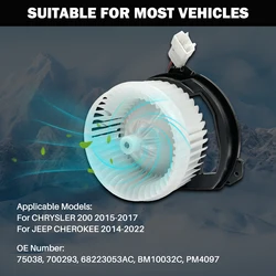 Aspligo Car Air Conditioning Blower Motor Fan For CHRYSLER 200 2015-2017 For JEEP CHEROKEE 2014-2022 75038 700293 68223053AC