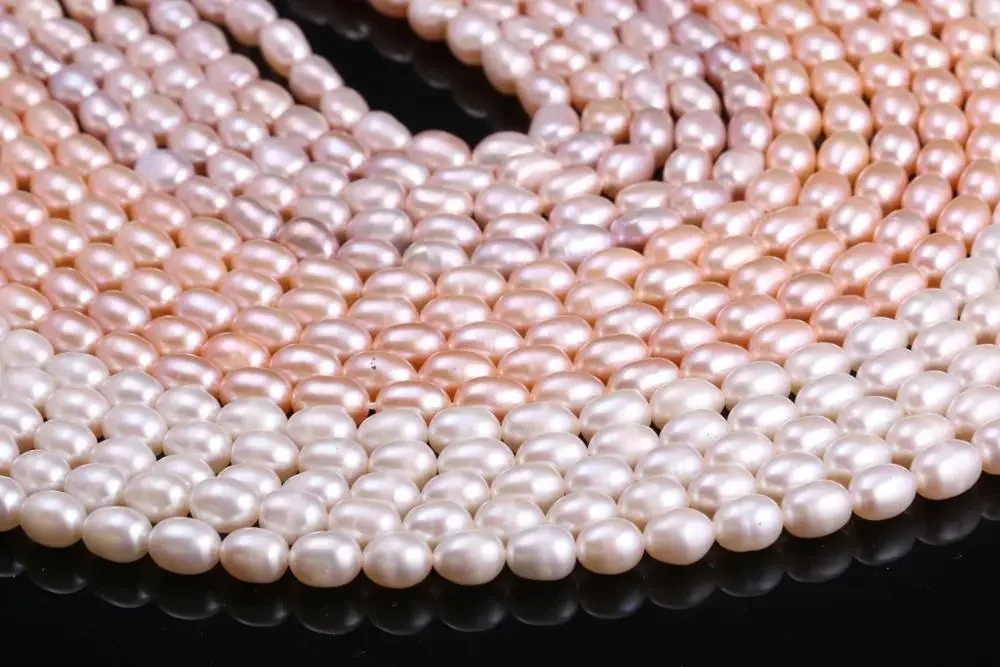 

AANatural Freshwater Pearl Rice Beads 3/4/5/6/7/8/9/10/11mm For Jewelry Making DIY Necklace Bracelet Accessories Charm Gift 36CM