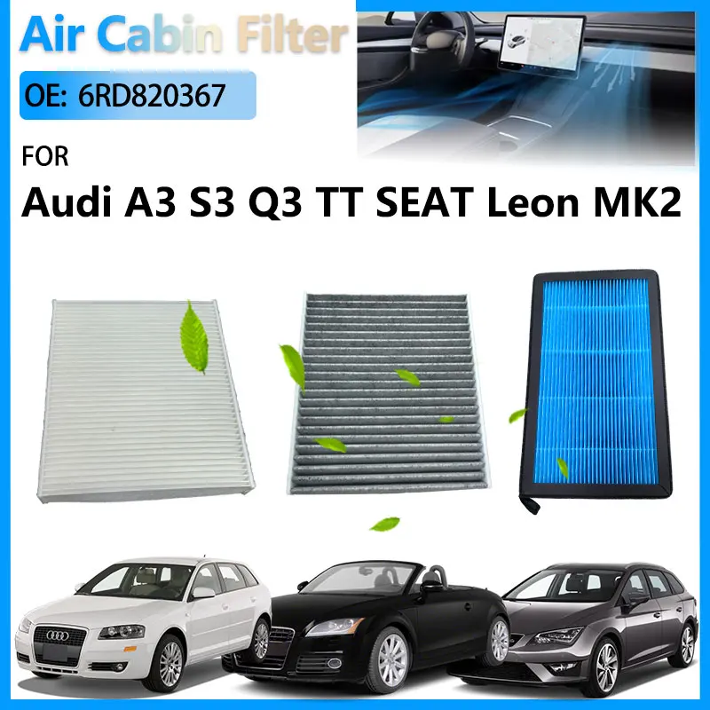 

6RD820367 375461234083 Air Conditioning Cabin Filter For Audi A3 S3 Sportback Q3 8U TT 8J SEAT Leon Mk2 1P Accessories Stickers