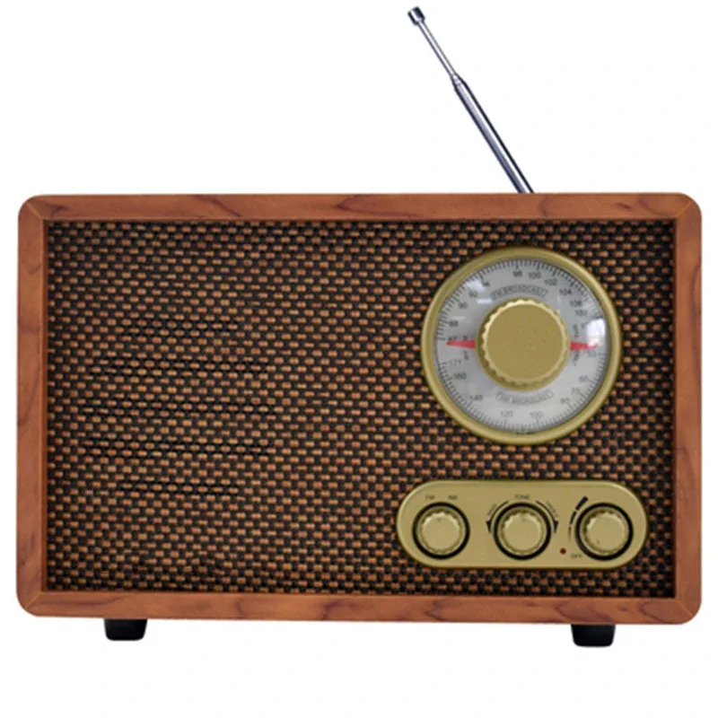 Retro Desktop FM/AM Two Dual Band Antique Wood Old Semiconductor Home Bluetooth Radio