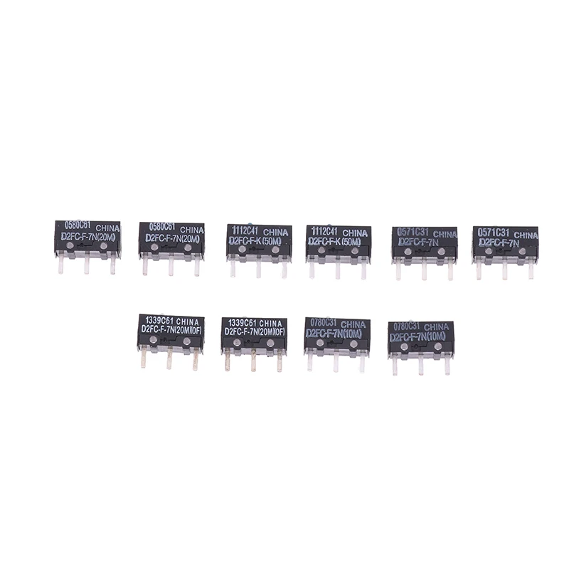 Microinterruptor de ratón de 2 piezas, 10M, 20M de D2FC-F-7N (50M) -RZ D2F, D2FC-F-K, D2F-01, D2F-01F, D2F-L, D2F-01L