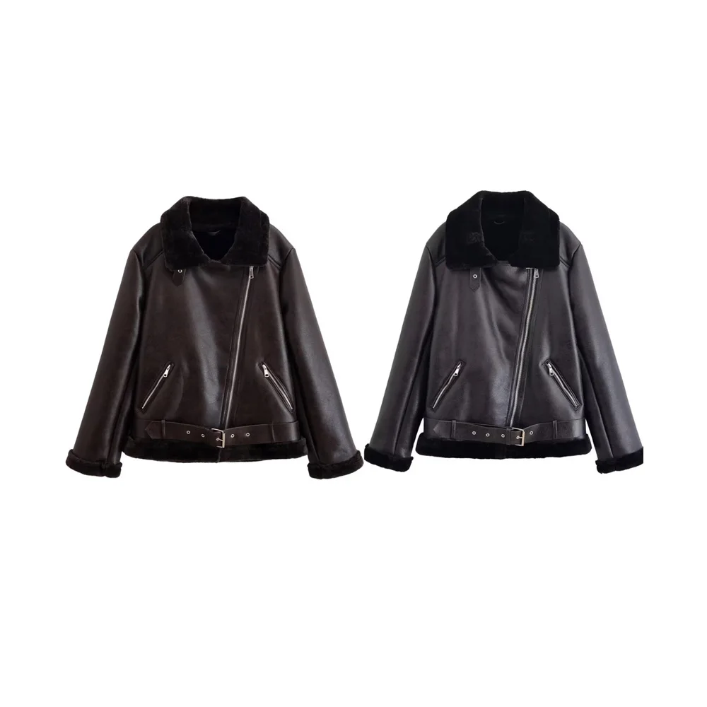 

WOMEN 2026 Summer New Fashion Thickening warm jacket coat Retro Long Sleeve Zipper Pocket Casual Female Outerwear Chic Overshirt